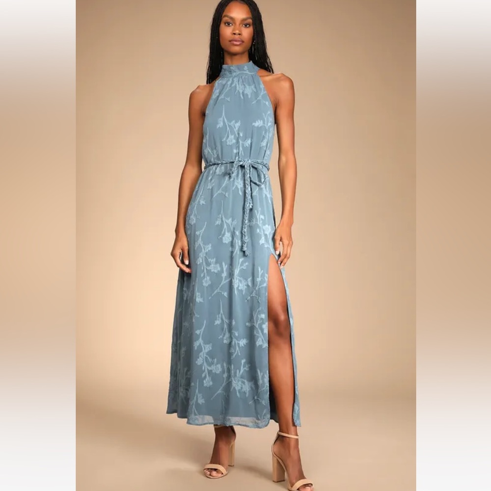 Lulus Jacquard Light Blue Maxi